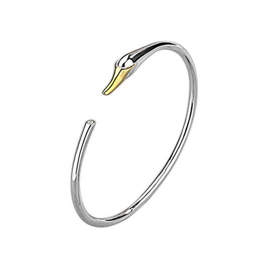 Silver Plated Swan Bangle
