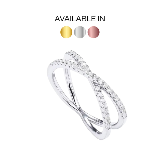 S925 X-Cross Stackable Ring