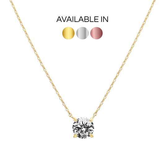 Solitaire Cubic Zirconia Necklace