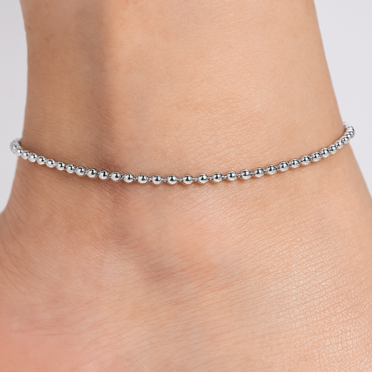 Anklet S925 Small Beads Sterling Silver