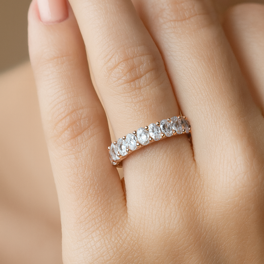 Eternity Oval Cubic Zirconia Ring