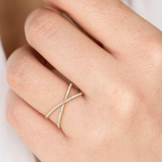 S925 X-Cross Stackable Ring
