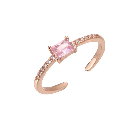 Toe Ring S925 Sterling Silver Rose Gold Gemstone