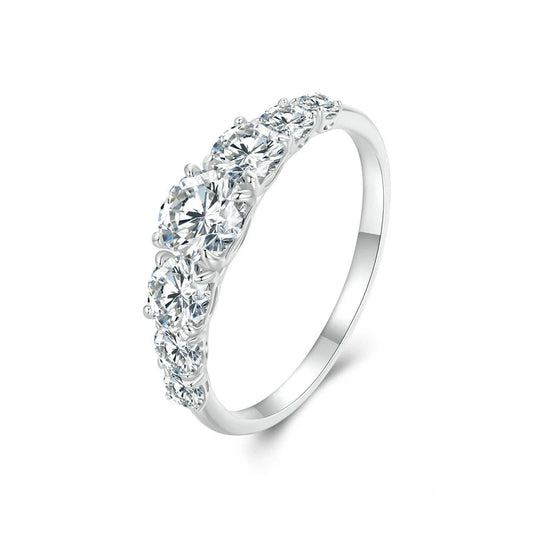 S925 Moissanite Seven Stones Ring