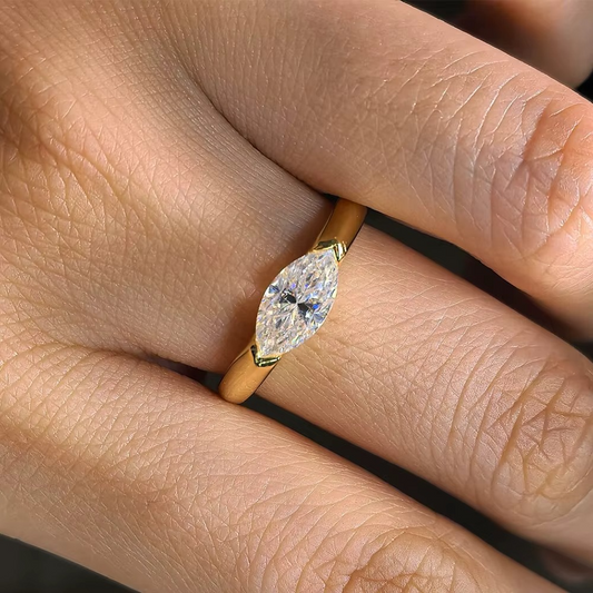 S925 Marquise Cut 1ct Moissannite Ring