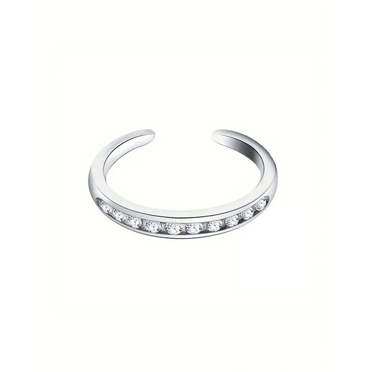 Toe Ring S925 Sterling Silver Crystals