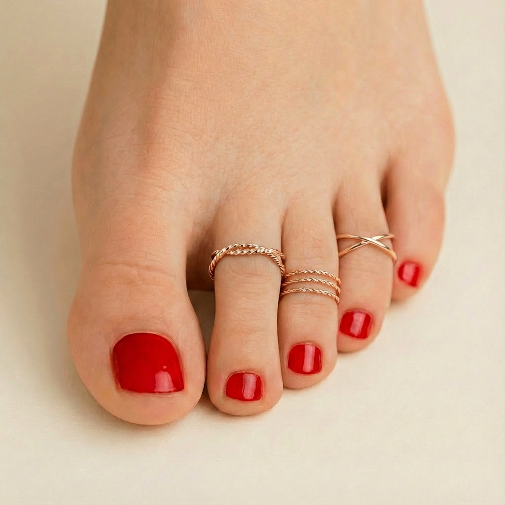 3 Toe Rings Bundle Gold Plated