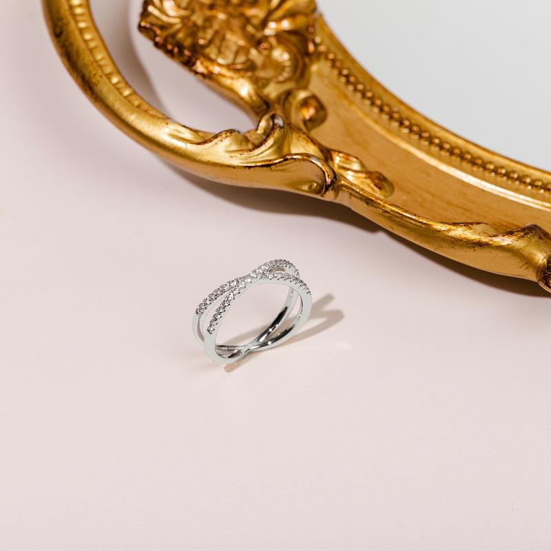 S925 X-Cross Stackable Ring