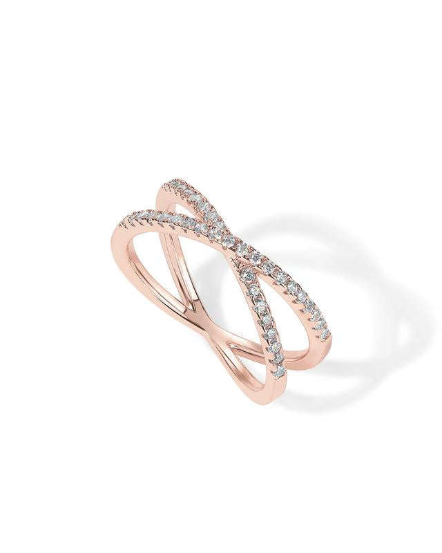 S925 X-Cross Stackable Ring