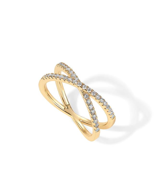 S925 X-Cross Stackable Ring