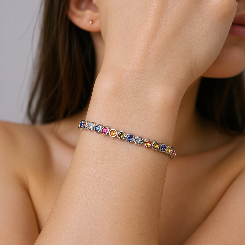 Rainbow Tennis Bracelet
