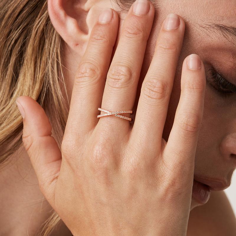 S925 X-Cross Stackable Ring
