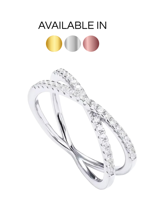 S925 X-Cross Stackable Ring