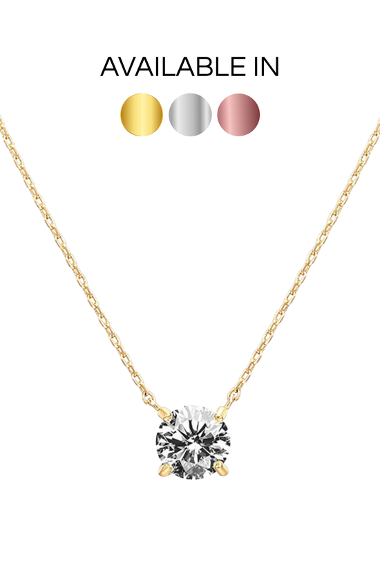 Solitaire Cubic Zirconia Necklace