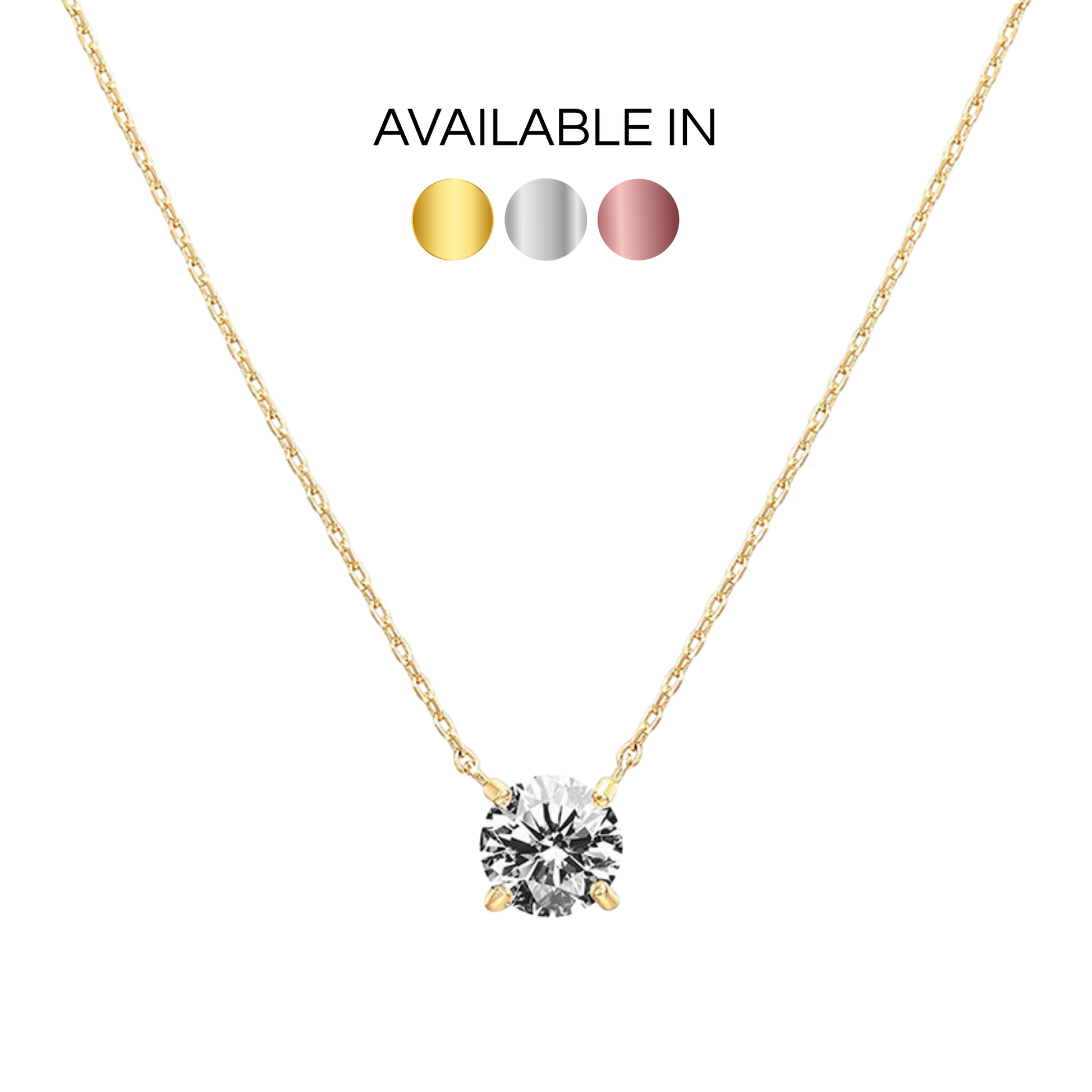 Solitaire Cubic Zirconia Necklace