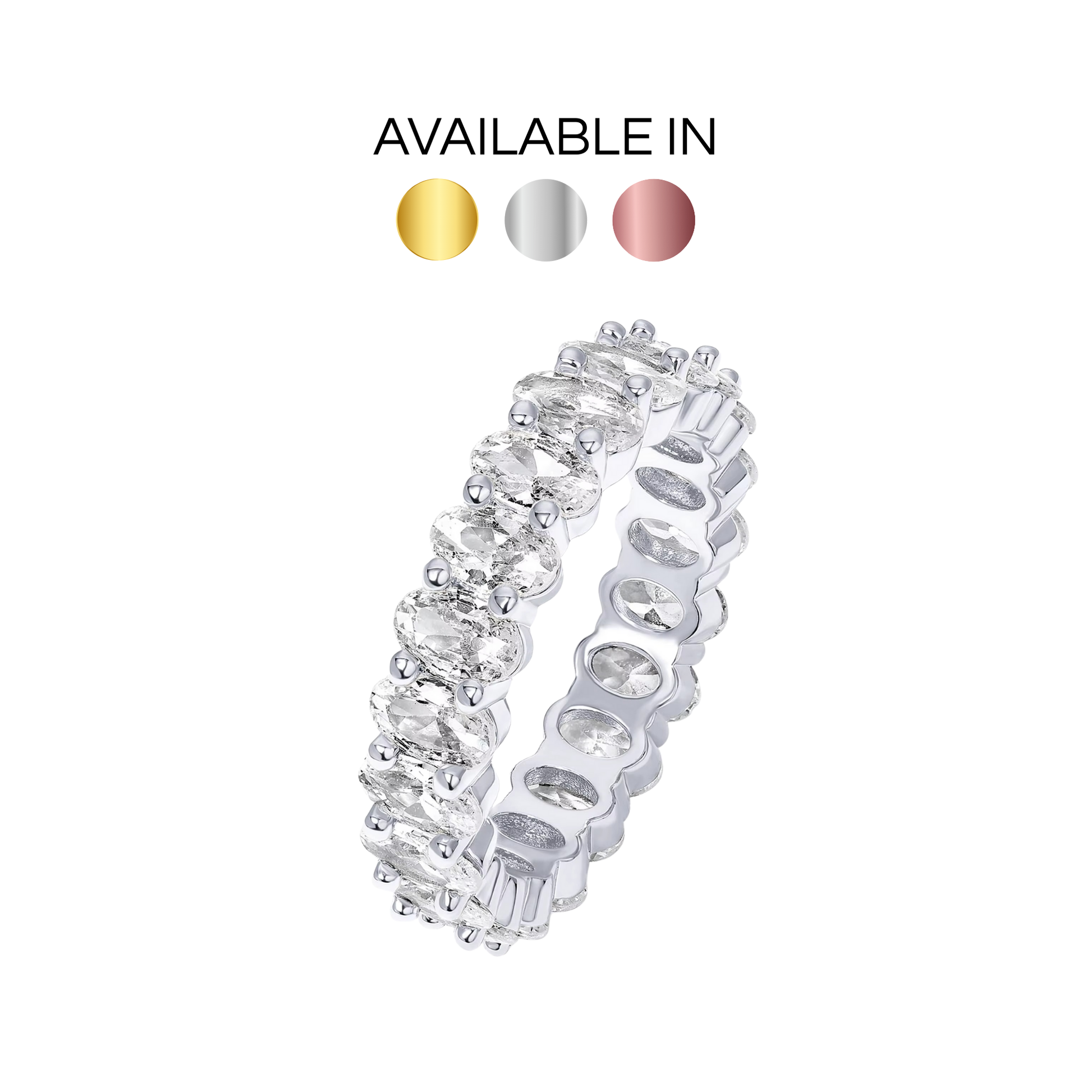 Eternity Oval Cubic Zirconia Ring
