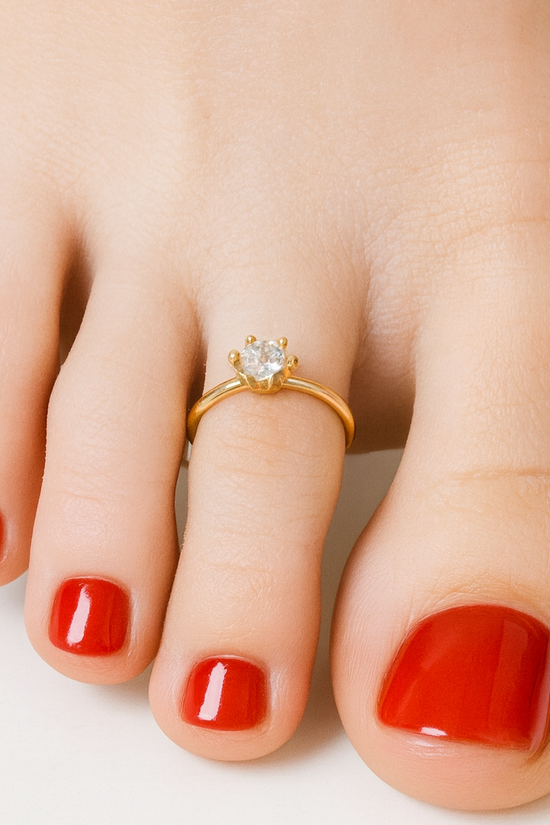 S925 Solitaire Toe Ring