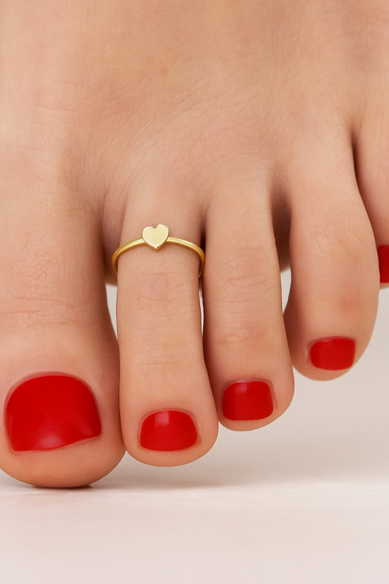 S925 Heart Toe Ring