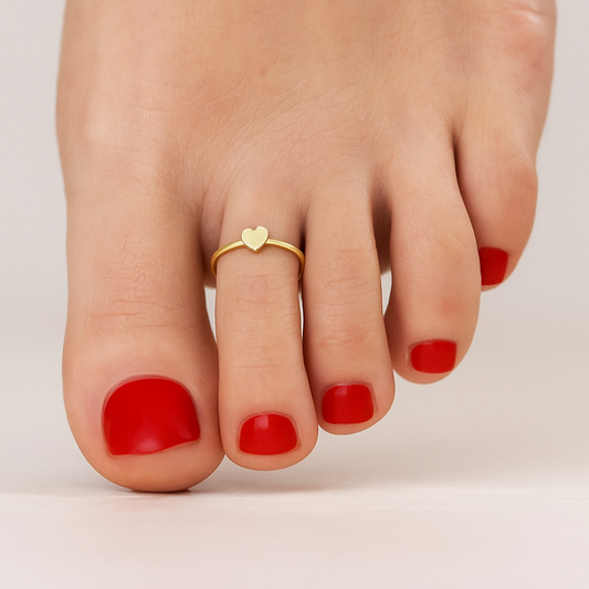 S925 Heart Toe Ring