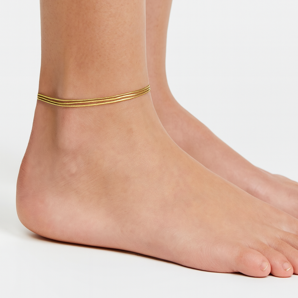 S925 Triple Layer Anklet