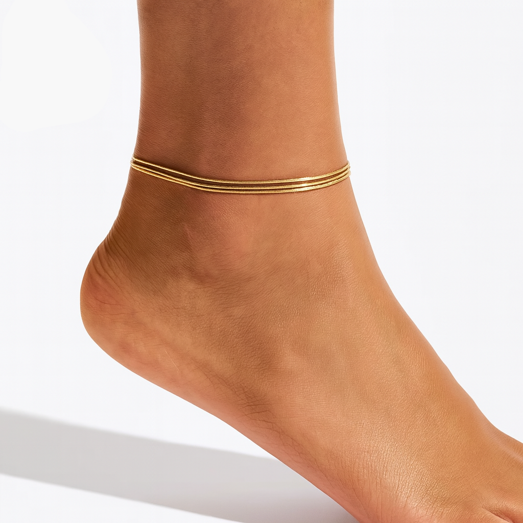 S925 Triple Layer Anklet