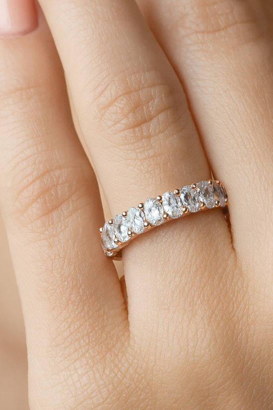 Eternity Oval Cubic Zirconia Ring
