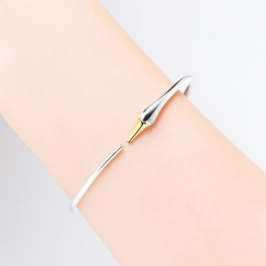 Silver Plated Swan Bangle