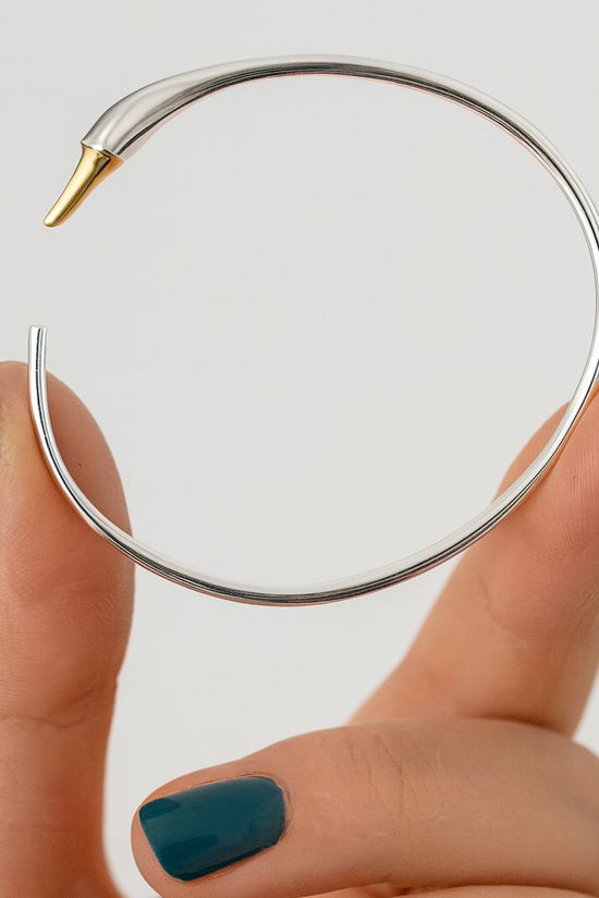 Silver Plated Swan Bangle