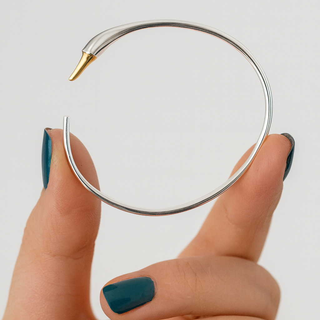 Silver Plated Swan Bangle