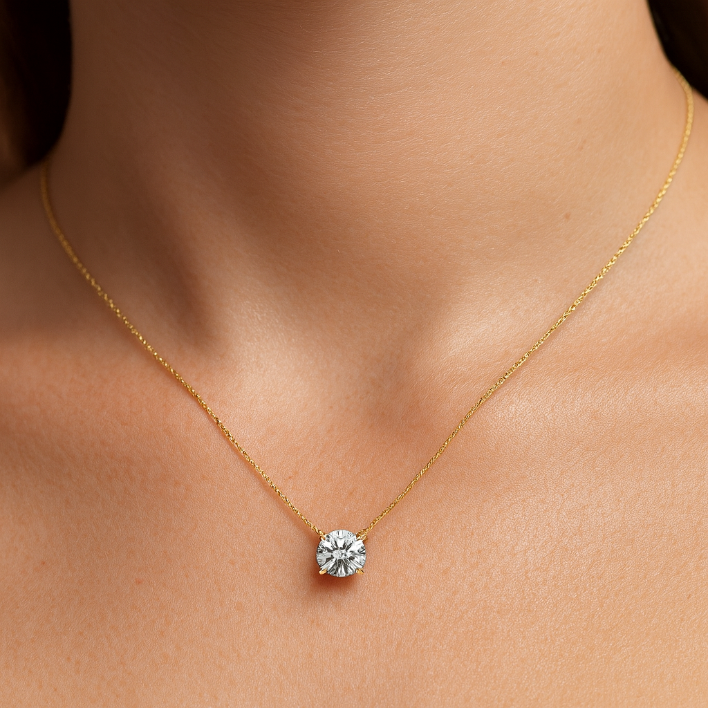 Solitaire Cubic Zirconia Necklace