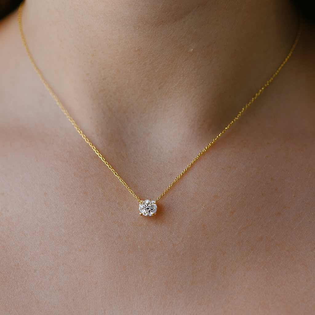 Solitaire Cubic Zirconia Necklace