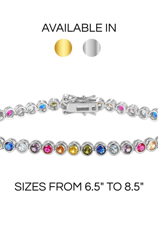 Rainbow Tennis Bracelet