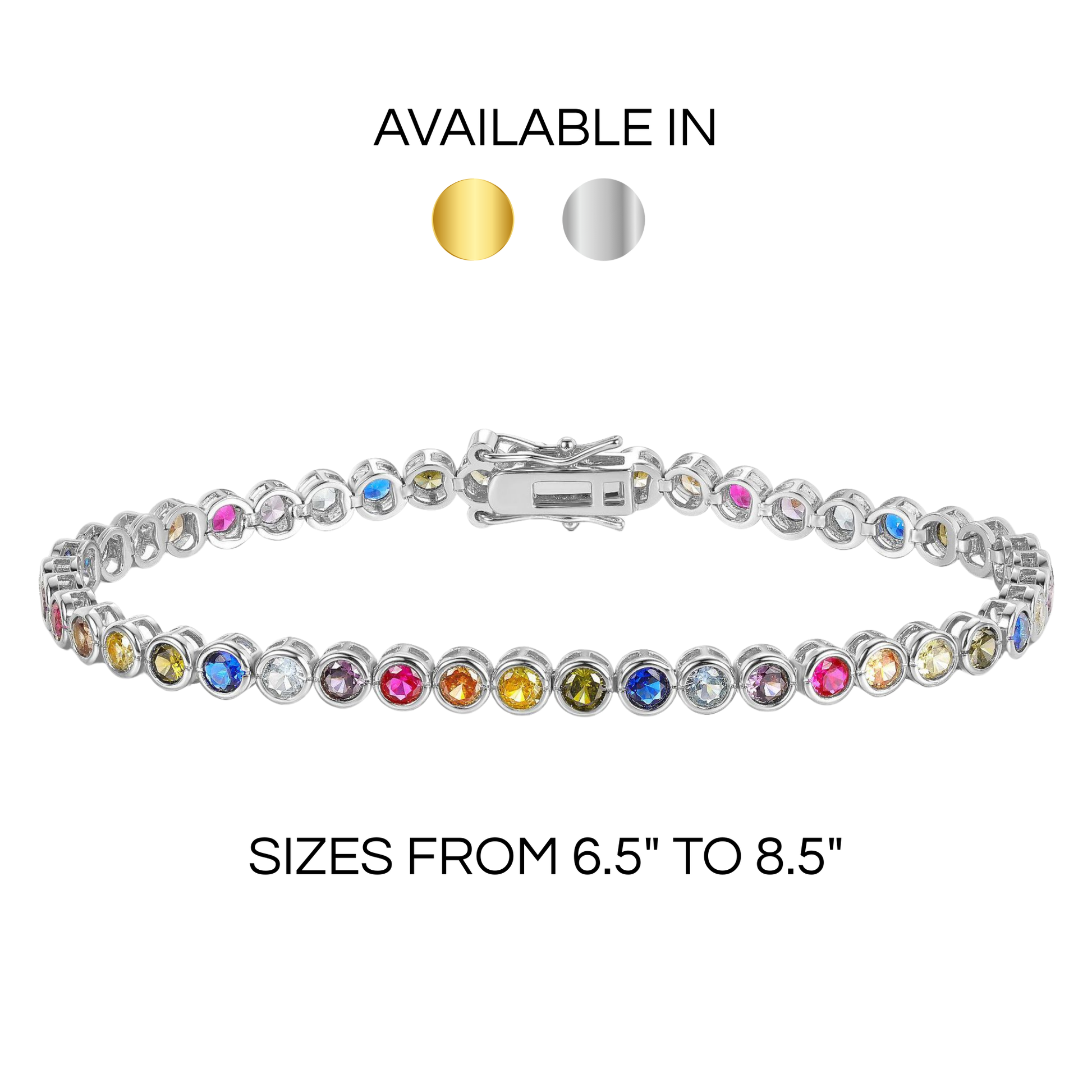 Rainbow Tennis Bracelet