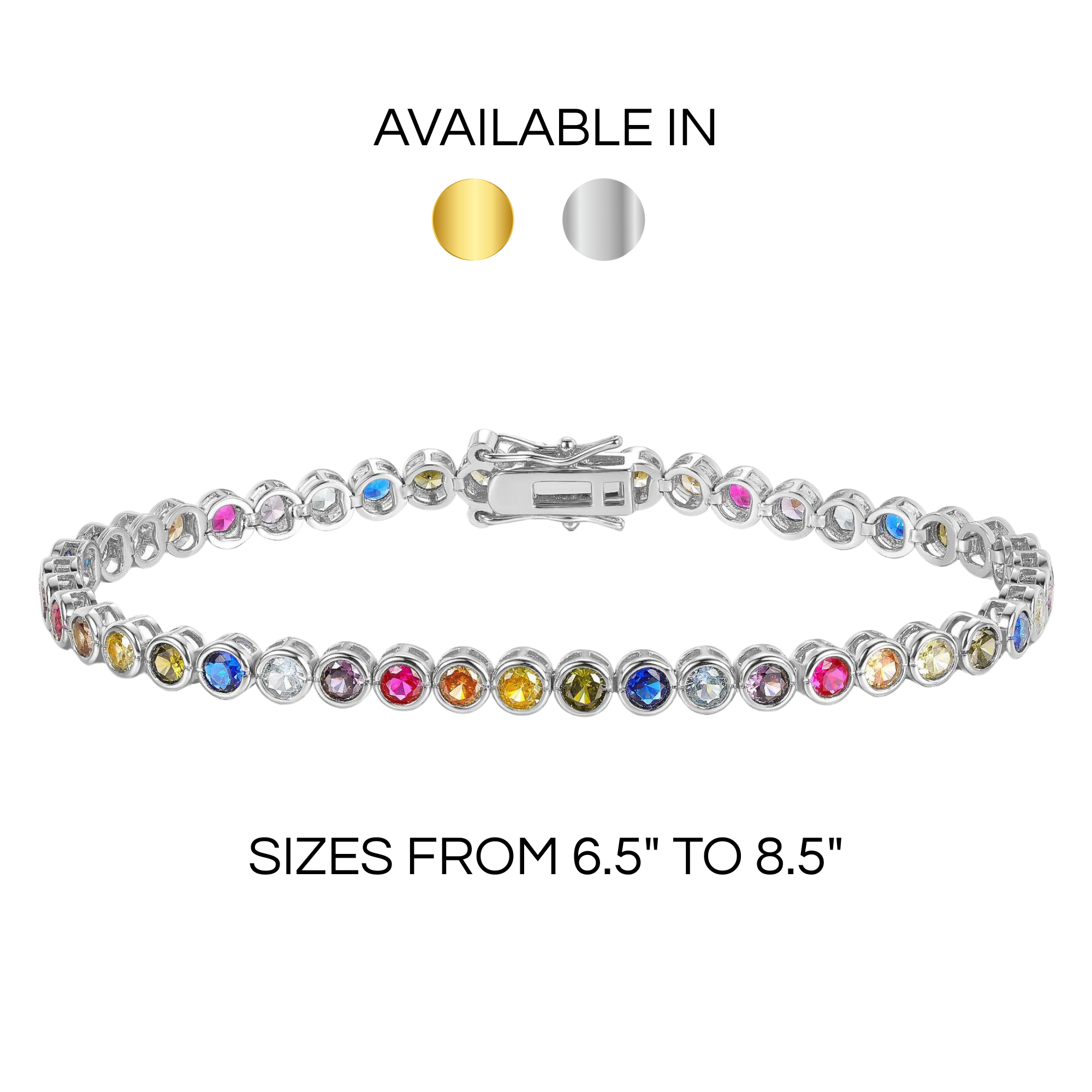 Rainbow Tennis Bracelet