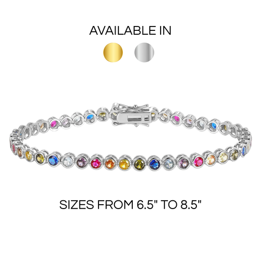 Rainbow Tennis Bracelet