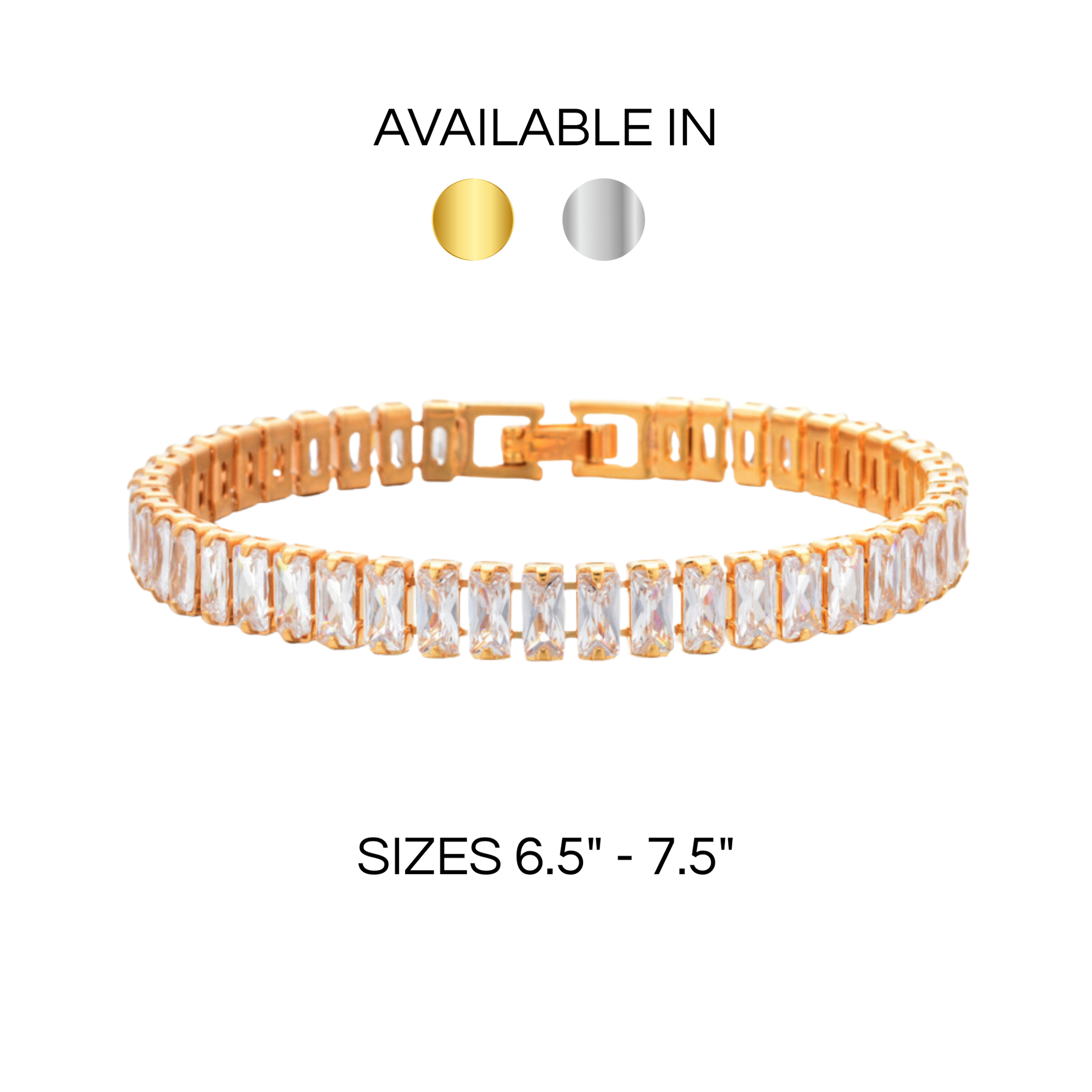 Rectangular Zirconia Tennis Bracelet 5MM