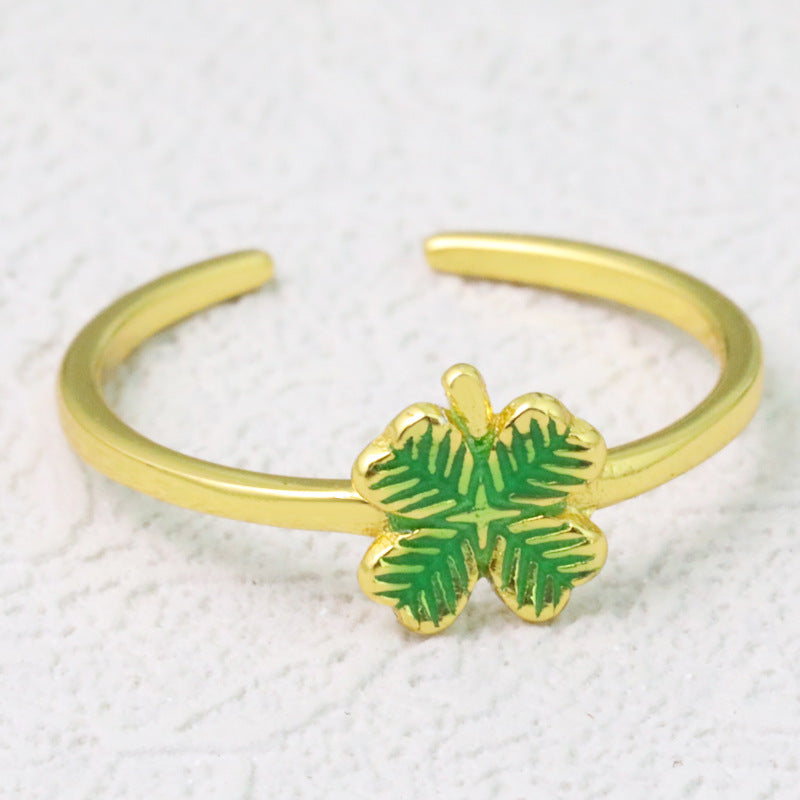 Toe Ring S925 Sterling Silver Lucky Clover Gold