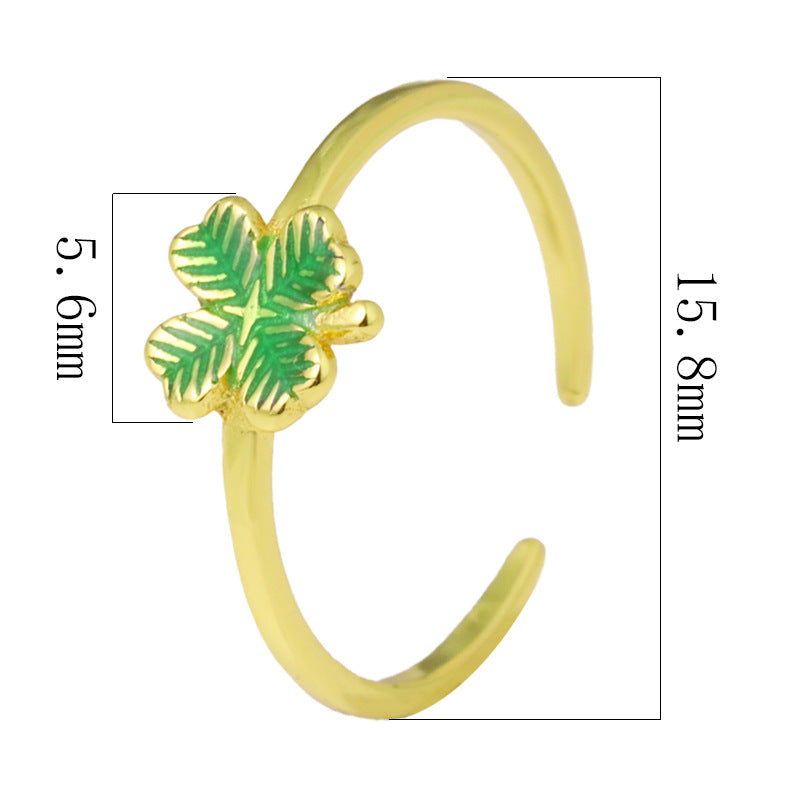 Toe Ring S925 Sterling Silver Lucky Clover Gold