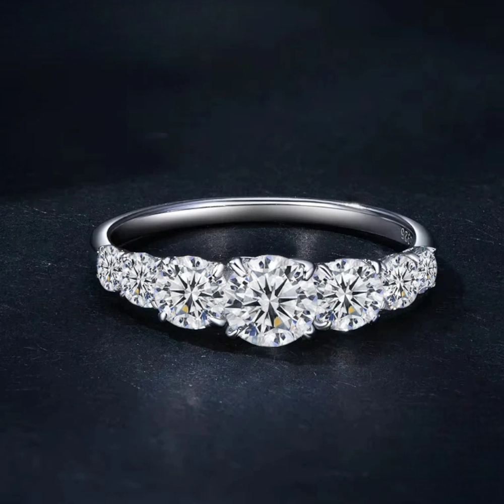 S925 Moissanite Seven Stones Ring