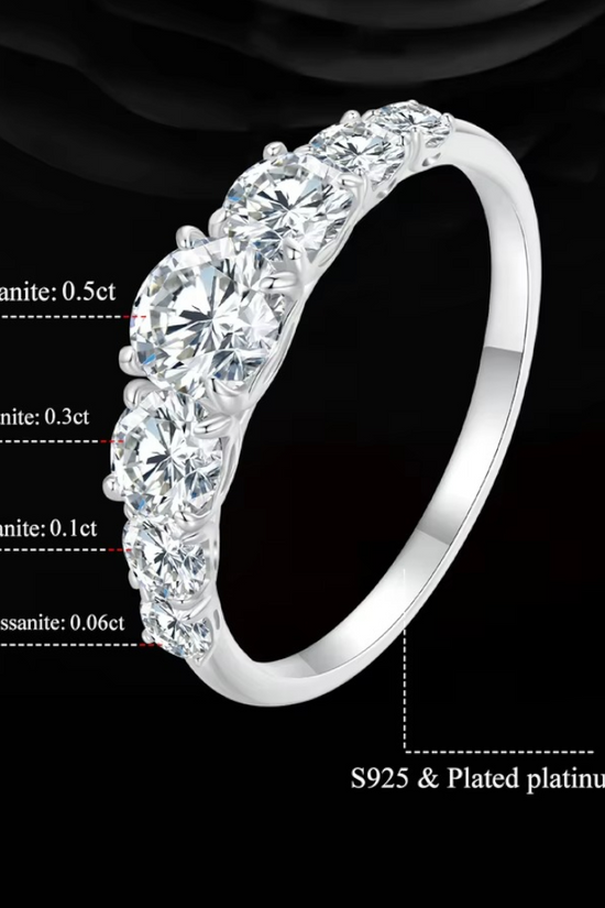 S925 Moissanite Seven Stones Ring