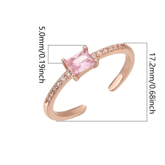 Toe Ring S925 Sterling Silver Rose Gold Gemstone
