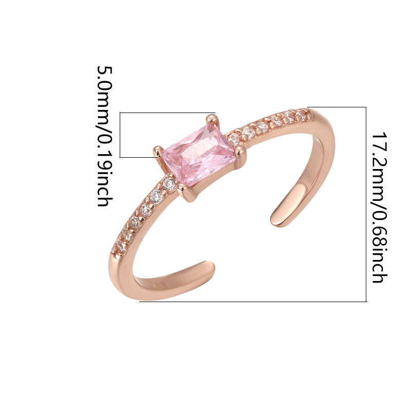 Toe Ring S925 Sterling Silver Rose Gold Gemstone