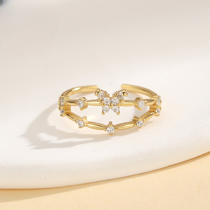 Toe Ring S925 Sterling Silver Sparkly Butterfly