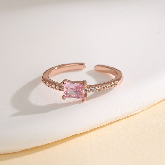 Toe Ring S925 Sterling Silver Rose Gold Gemstone