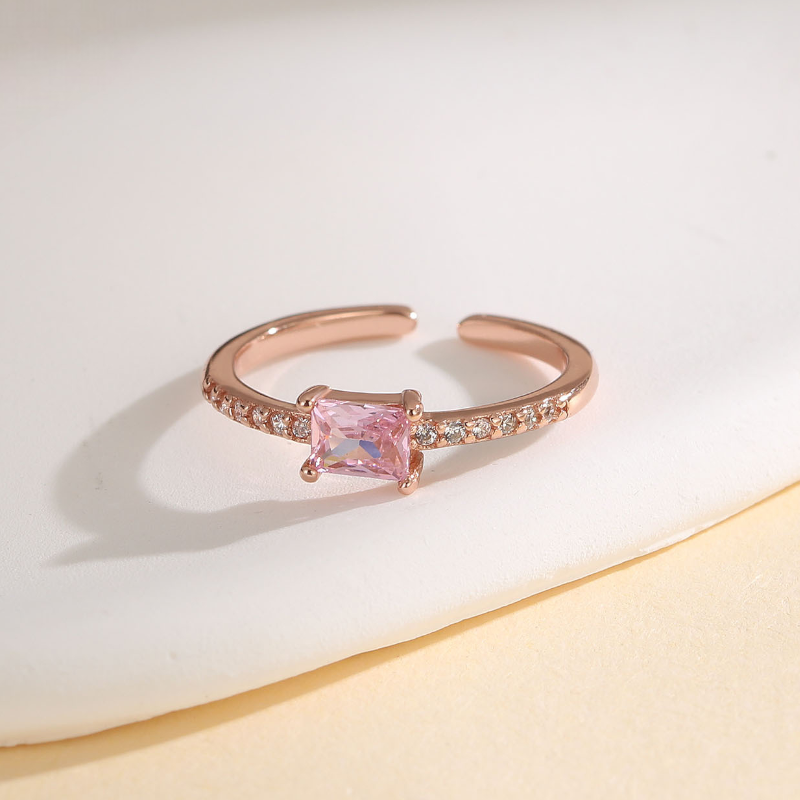 Toe Ring S925 Sterling Silver Rose Gold Gemstone