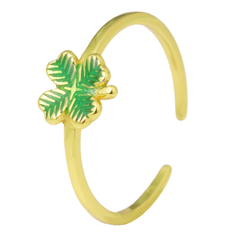 Toe Ring S925 Sterling Silver Lucky Clover Gold