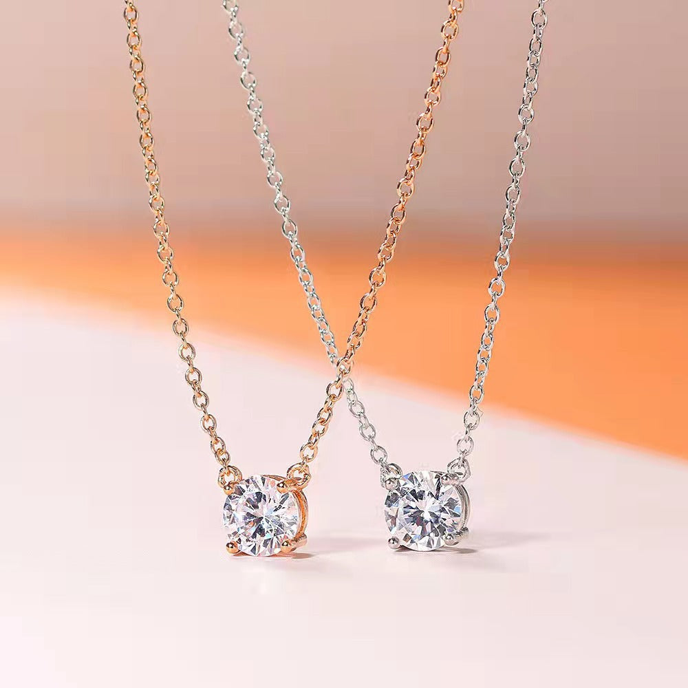 Solitaire Cubic Zirconia Necklace