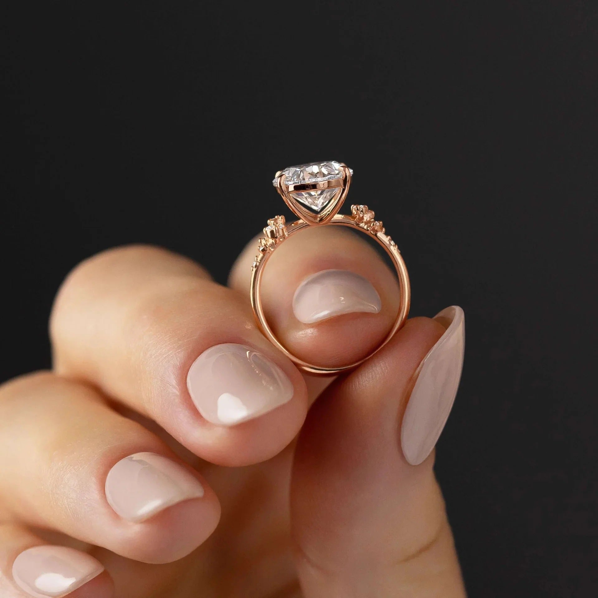 S925 Oval Zirconia Starry Ring