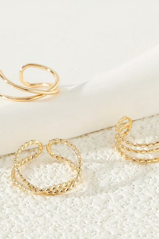 3 Toe Rings Bundle Gold Plated