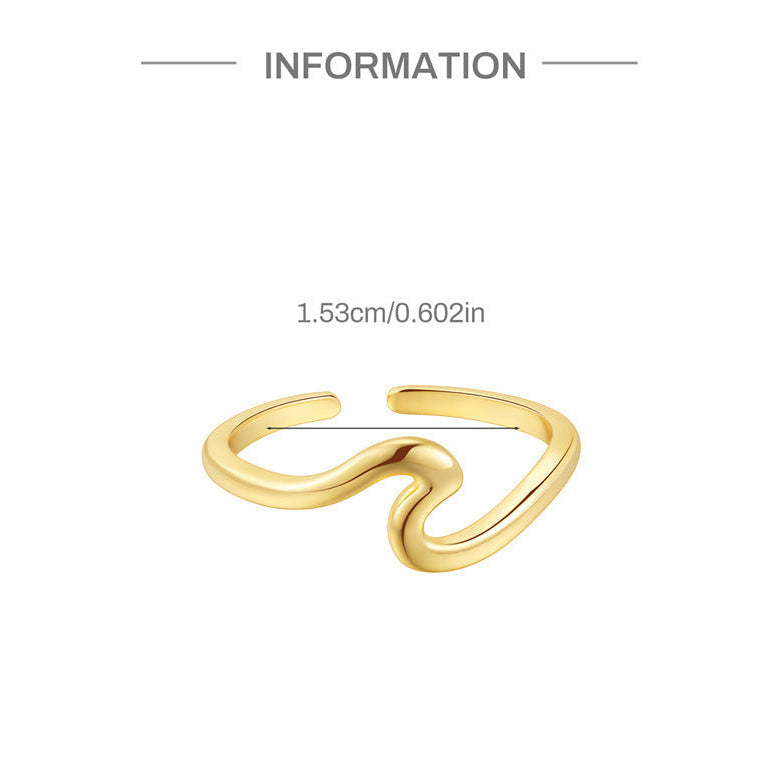 Toe Ring S925 Sterling Silver Wave